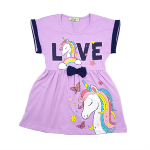 Фиолетовое детское платье для лета 4-8 лет