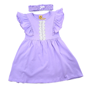 Платье детское сирень 3-8 лет, повязка в комплекте