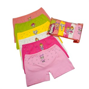 Комплект трусики-шорты для девочек разноцветные 6 шт в упак