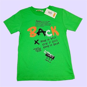 Зеленая футболка для мальчика 8-11 лет