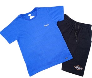 Костюм для мальчика с синей футболкой 128-146