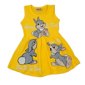 Платье для девочек без рукавов 92-110 Зайка