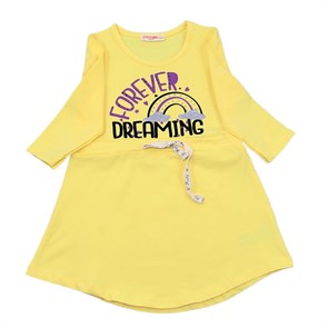 Платье для девочки с рукавом 86-116, желтое