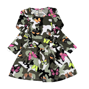 Детское платье с рукавом 98-122, цвет хаки